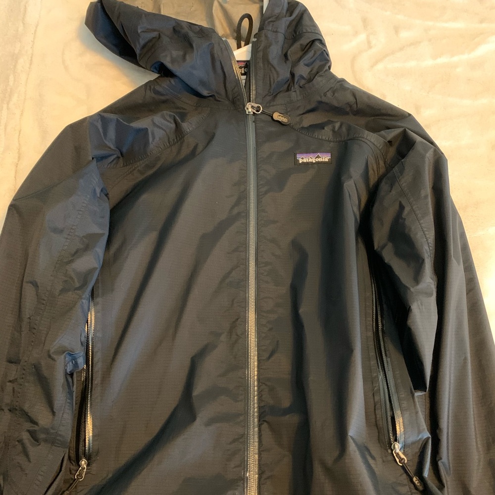 Patagonia black rain coat